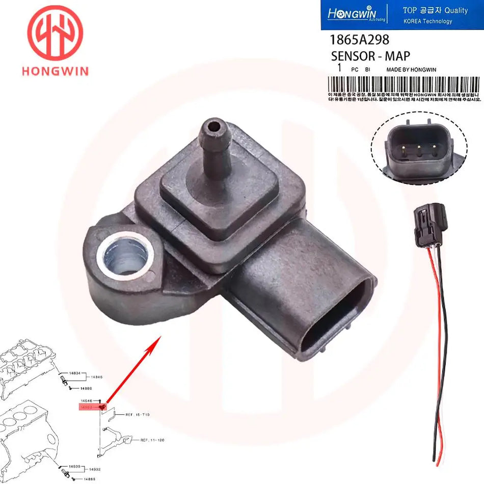Conector do Sensor MAP de Pressão Absoluta para Mitsubishi Outlander Lancer ASX