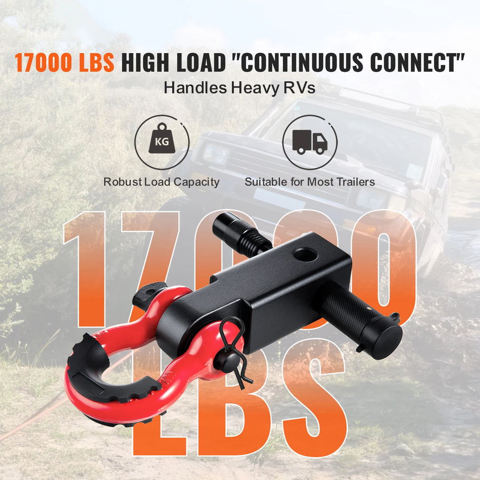 2 Tum Krok Dragkrok Mottagare D Ring Med Låspinne