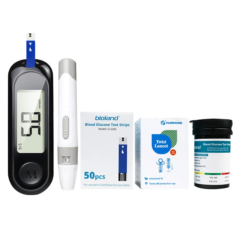 AJC Blood Glucose Meter Diabetes Kit - 5S Fast Result Black