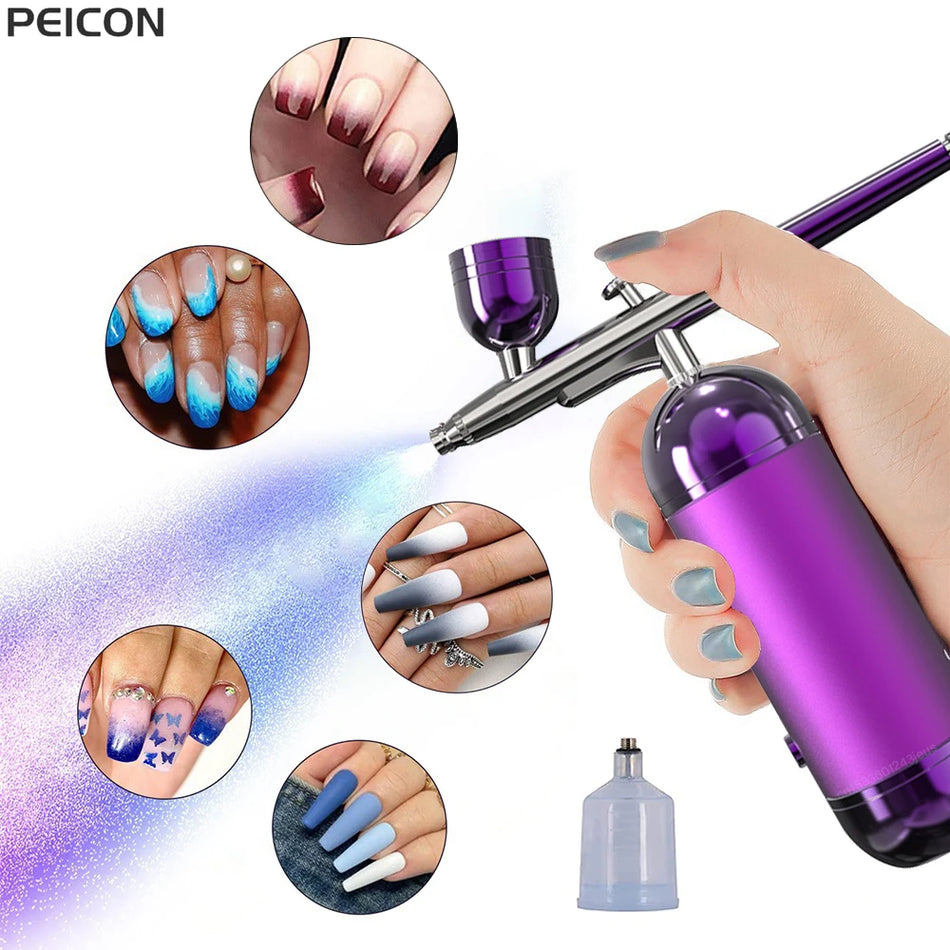 Tragbares Airbrush-Set mit Kompressor für Nägel, Kuchen, Tattoos, Make-up