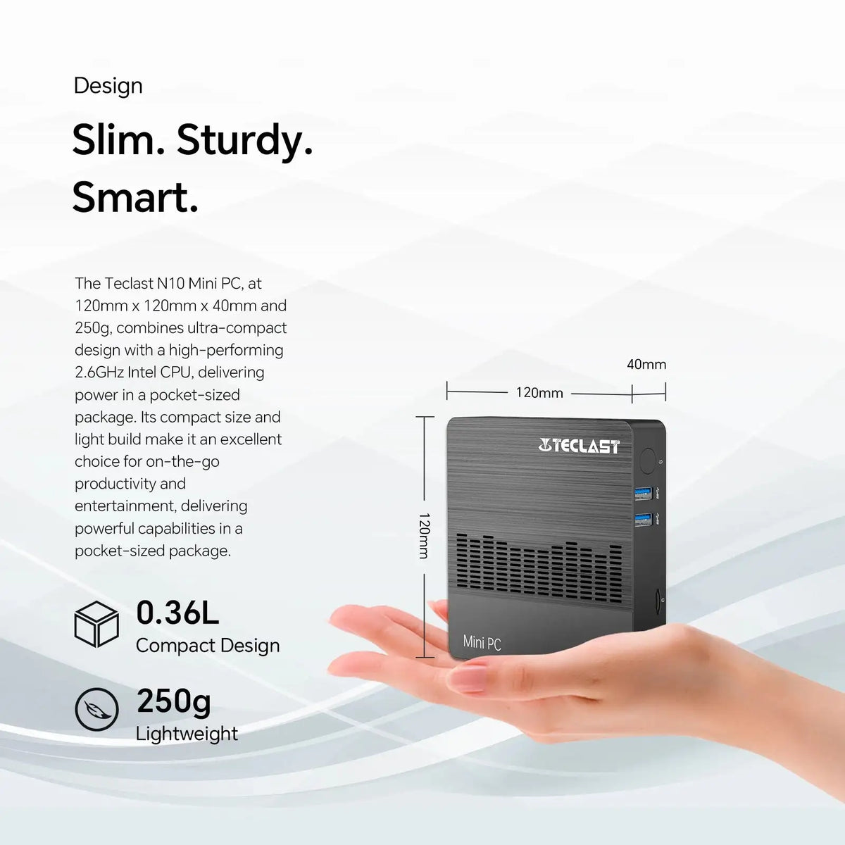 Teclast N10 Mini PC Windows 11 Pro 6GB RAM 128GB ROM N4000
