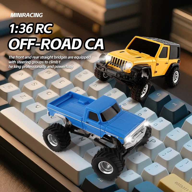 1/36 Scale RC Crawler Car 4WD Mini Remote Vehicle - LED