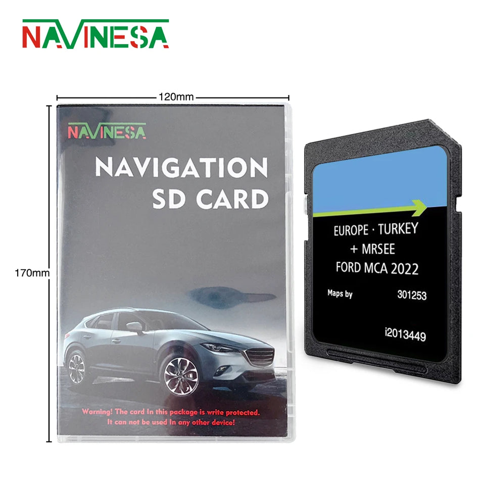 MCA 2022 Ford Focus GPS SD Card - European Map Coverage for Ford MCA