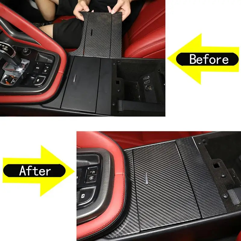Jaguar F Type Tampa do Painel do Porta-Copos em Fibra de Carbono Real