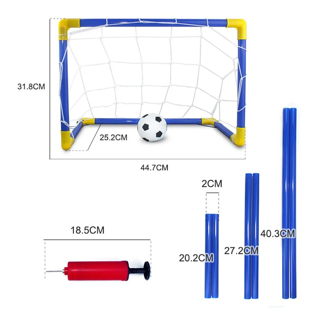 Little Kids Portable Soccer Goal Set with Inflatable Football and Accessories