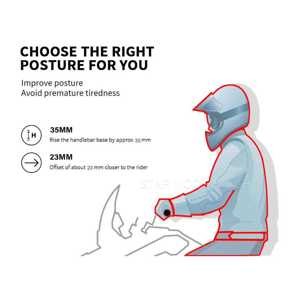 Honda CB650R 2019 Alüminyum Ofset Kelepçe Uzatmalı Gidon Yükseltici Kiti, Geliştirilmiş Sürüş Konforu için