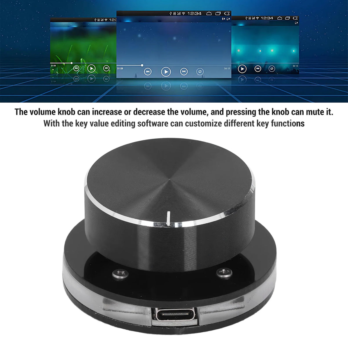 USB Volume Control Knob &ndash; 360 Degree Rotating RGB Light