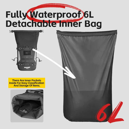 Rhinowalk Motorcycle Bumper Edge Bag 6L Waterproof Motor Crash Bar Bag With Support Board Back Panner Side Bag Molle System by InterCyprus Trading Ltd