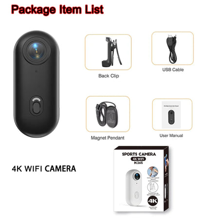 Compact 4K UHD Mini Vlog Camera with Magnetic Mounting and Long Battery Life UHD Pro 4K (BK-Lite) / With 128G TF Card / CHINA