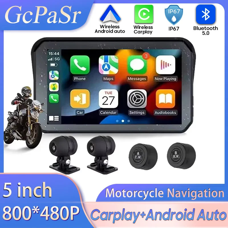 Motorcycle Navigation GPS &ndash; Waterproof 5 Inch Smart Display with HD Recording