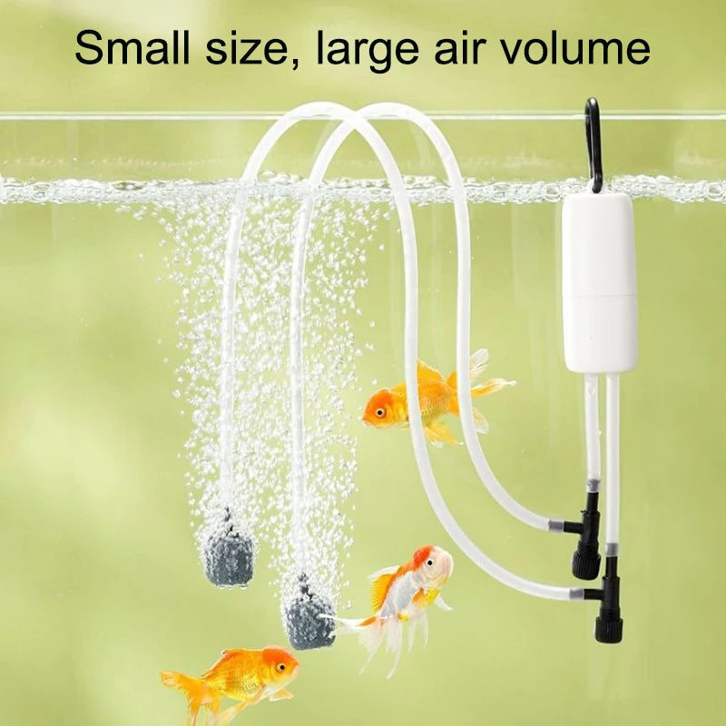 Aquarium USB Oxygen Air Pump &ndash; Silent Dual-Hole Air Volume