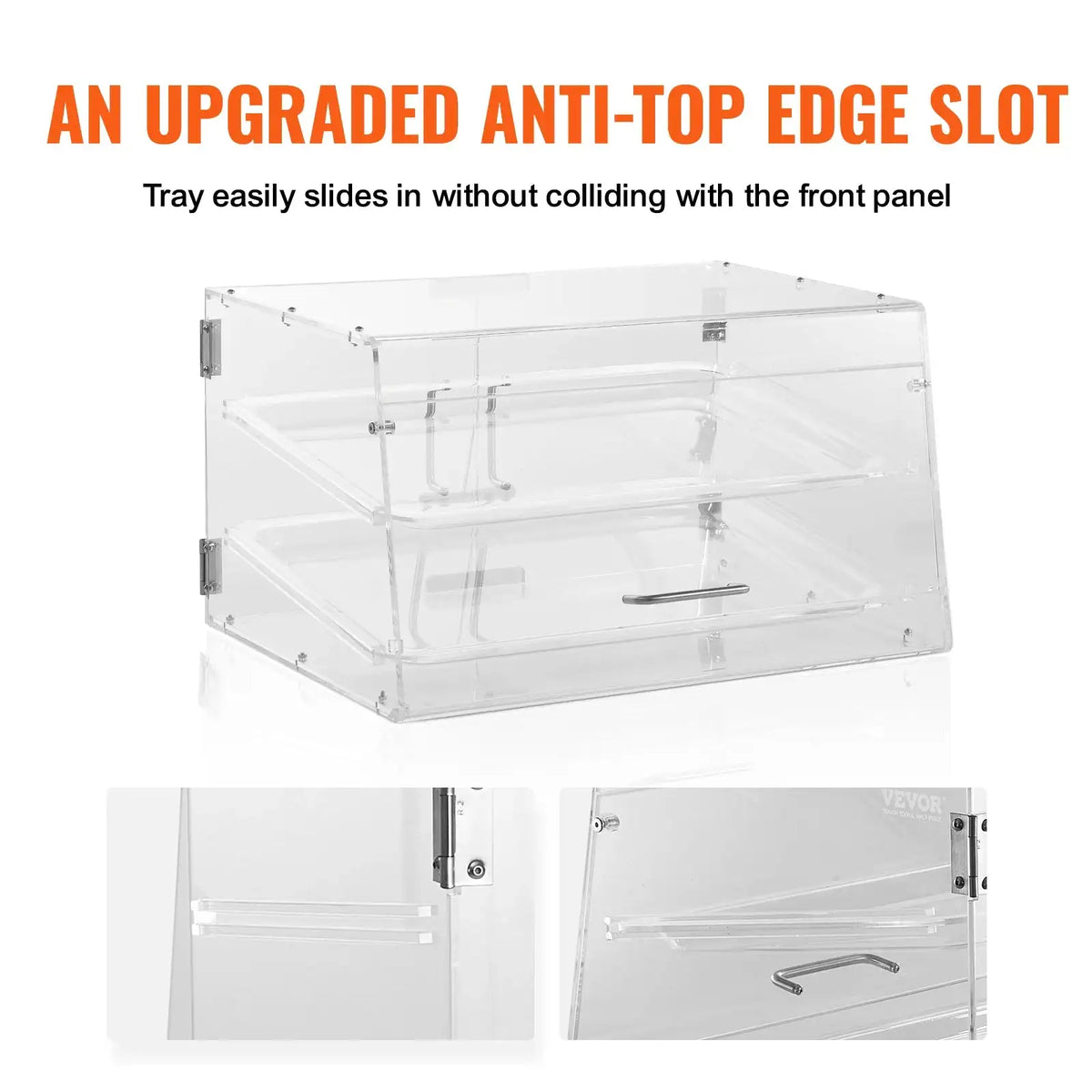 2 Tray Clear Pastry Display Case Acrylic Countertop