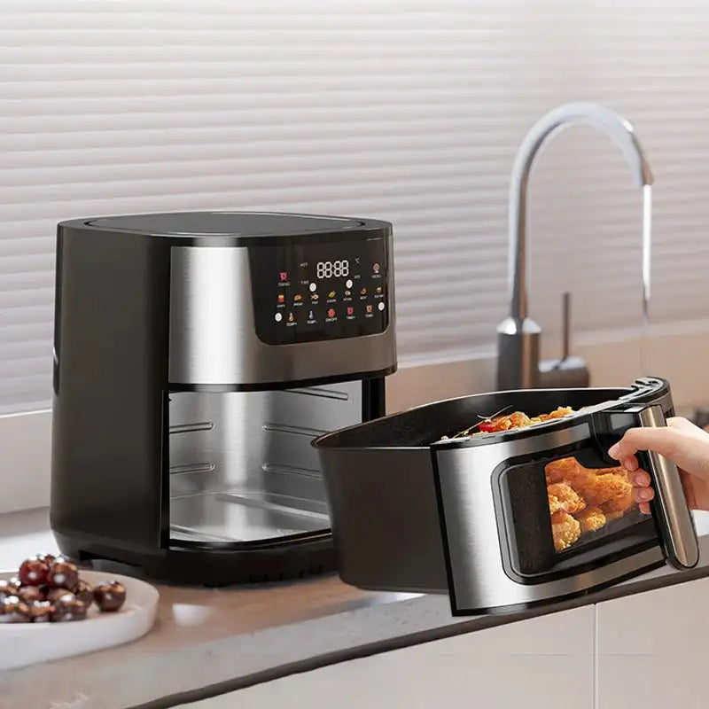 7L Oil Free Smart Air Fryer Visual Window 360 Convection