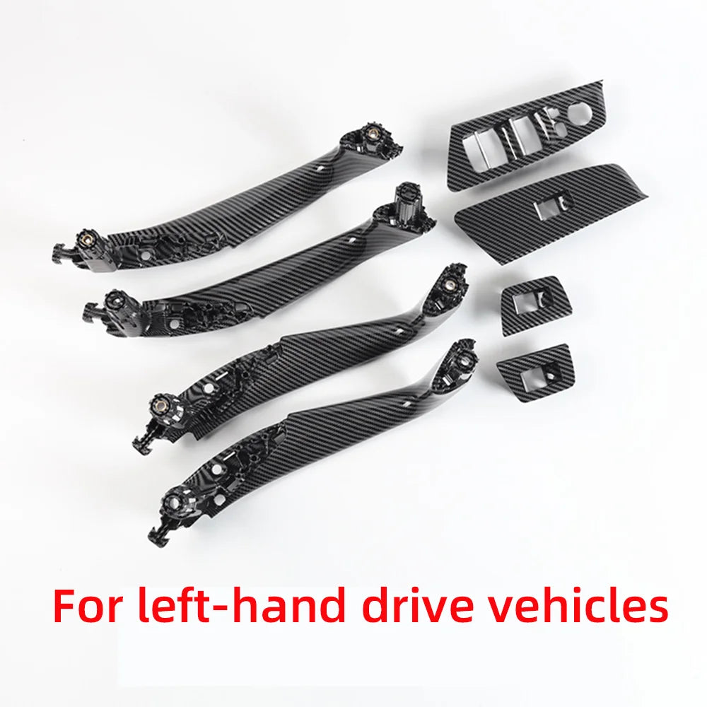8PCS LHD RHD Carbon Fiber Black Interior Door Handle For BMW 5 Series M5 G30 G31 G38 F90 2017-2023 51417438521 by InterCyprus Trading Ltd