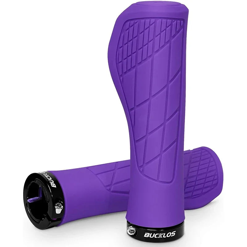 BUCKLOS Ergonomic Mountain Bike Handlebar Grips - Comfortable &amp; Durable Purple