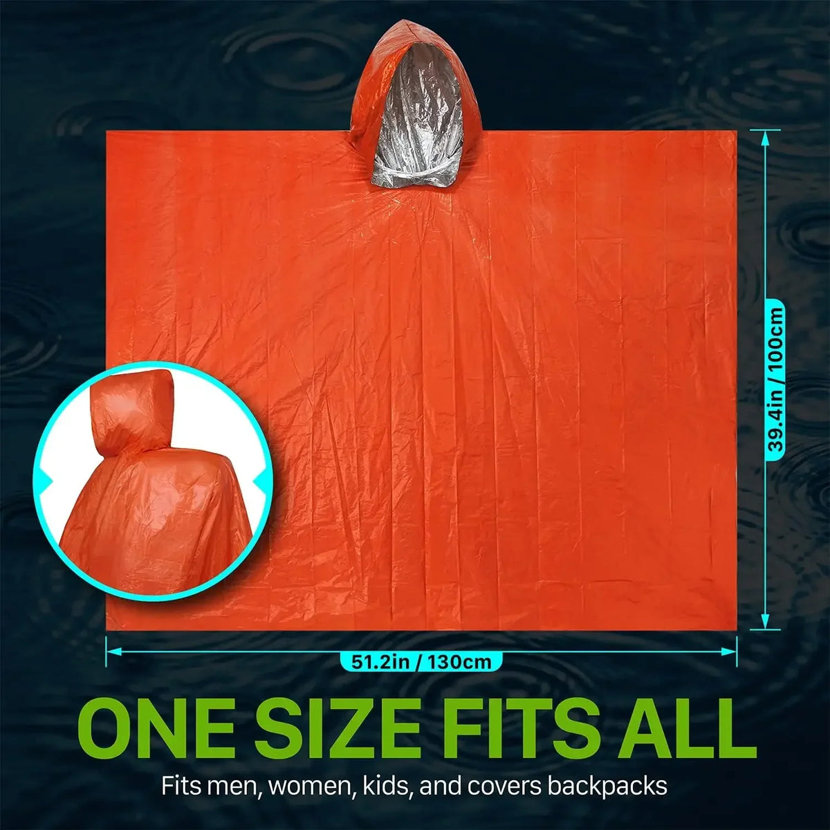 Emergency Rain Poncho &amp; Survival Blanket - Waterproof Gear for Outdoor Adventures