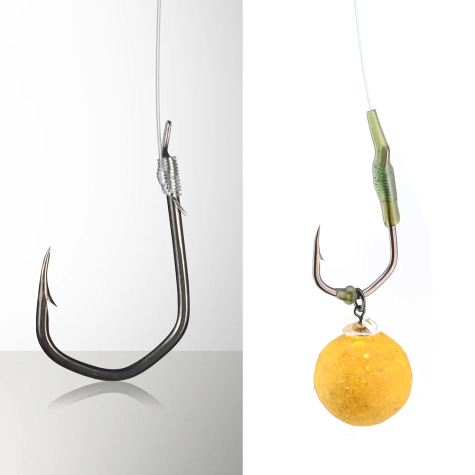 50x Haki wędkarskie z zadziorami do połowu karpi PTFE pokryte wysokowęglową stalą