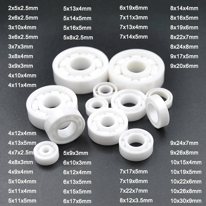 Full Ceramic Small Bearings 2mm to 10mm Set &ndash; Lightweight CHINA / 10x22x6mm / 5Pcs