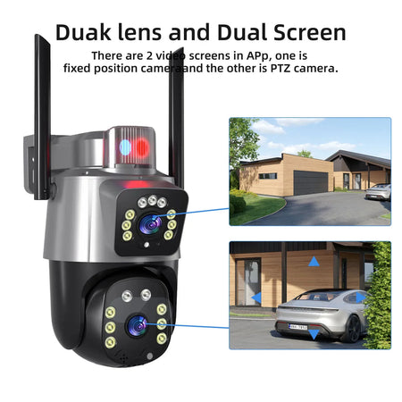 Dual Lens PTZ IP Camera Security Protection Night Vision Outdoor WiFi Cameras CCTV Surveillance camaras de seguridad wifi