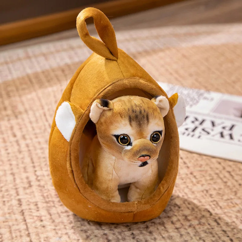 18cm Soft Plush Animal Dolls - Tiger, Leopard, Giraffe, Lion Lion yxj / about 18cm