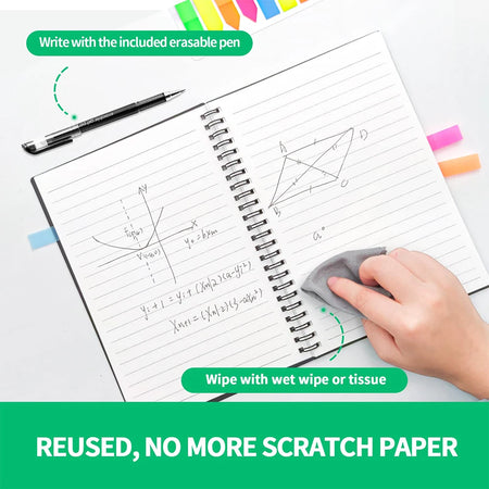 Reusable Notebook with Cloud Storage - Erasable, Waterproof, Smart Diary in A4/A5/A6