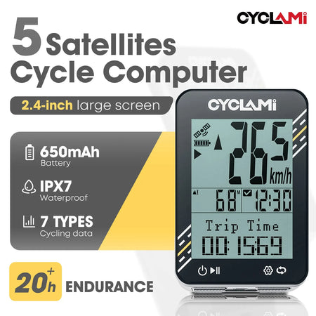 CYCLAMI BKV-310 &ndash; IPX7 Waterproof GPS Bicycle Computer