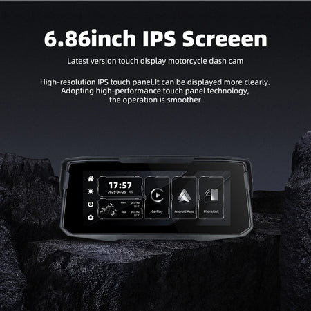EKIY 6.86 Inch Motorcycle GPS &ndash; Wireless CarPlay and Android Auto Compatibility