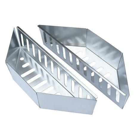Premium Stainless Steel BBQ Charcoal Grill Basket Holders - Set of 2