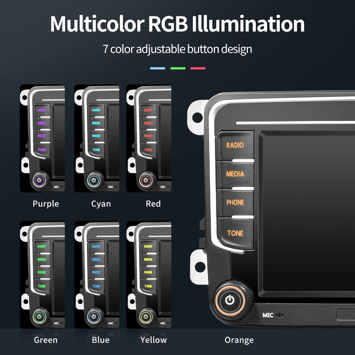 7Inch Car Radio VW Passat Tiguan GOLF - CarPlay GPS