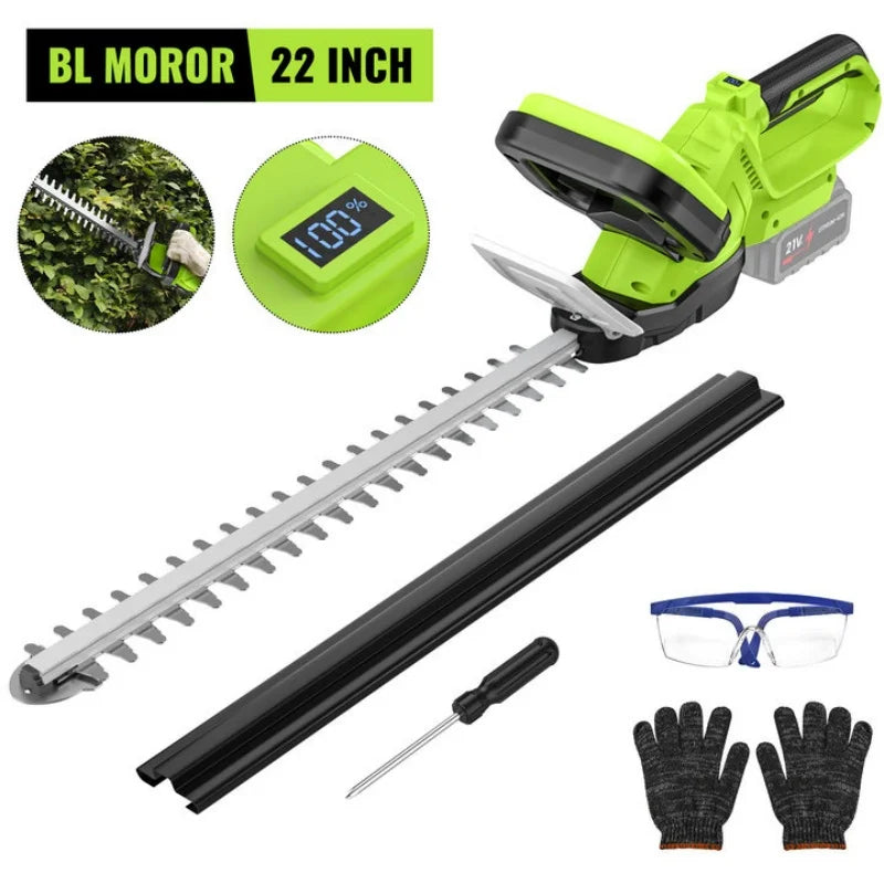 22 Inch Brushless Electric Hedge Trimmer – Double Switch