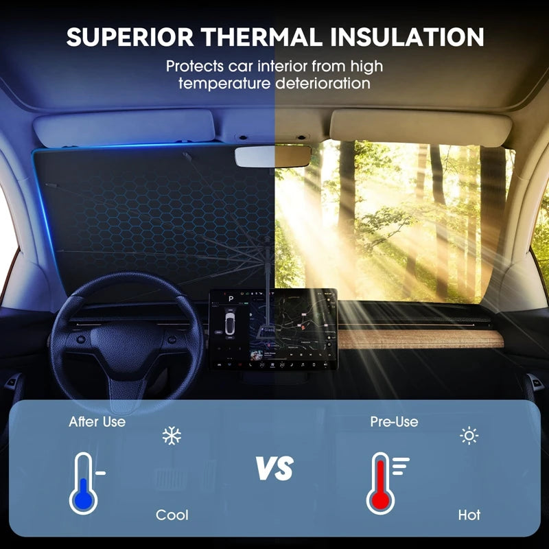 HELLOLEIBOO Foldable Car Sunshade Umbrella for Ultimate Heat and UV Protection