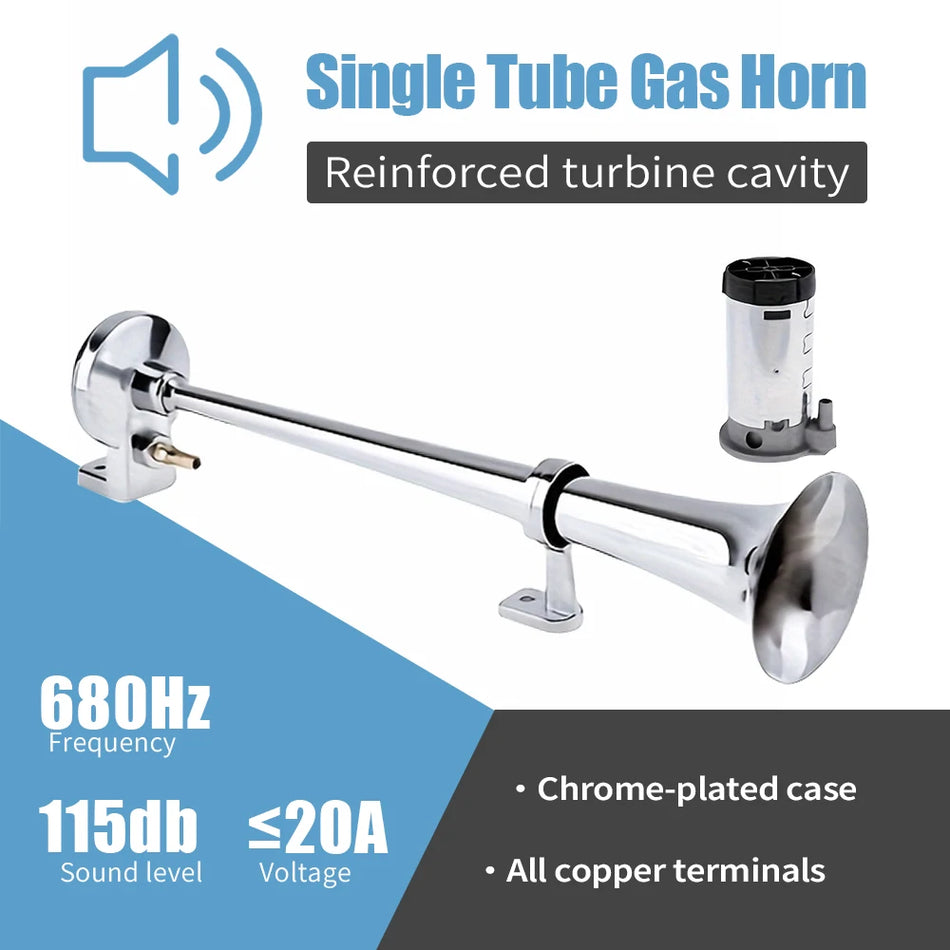 12V 24V Avtomobilski Zračni Rog 115dB Sirena Ton, Enojni Rog Kompresor