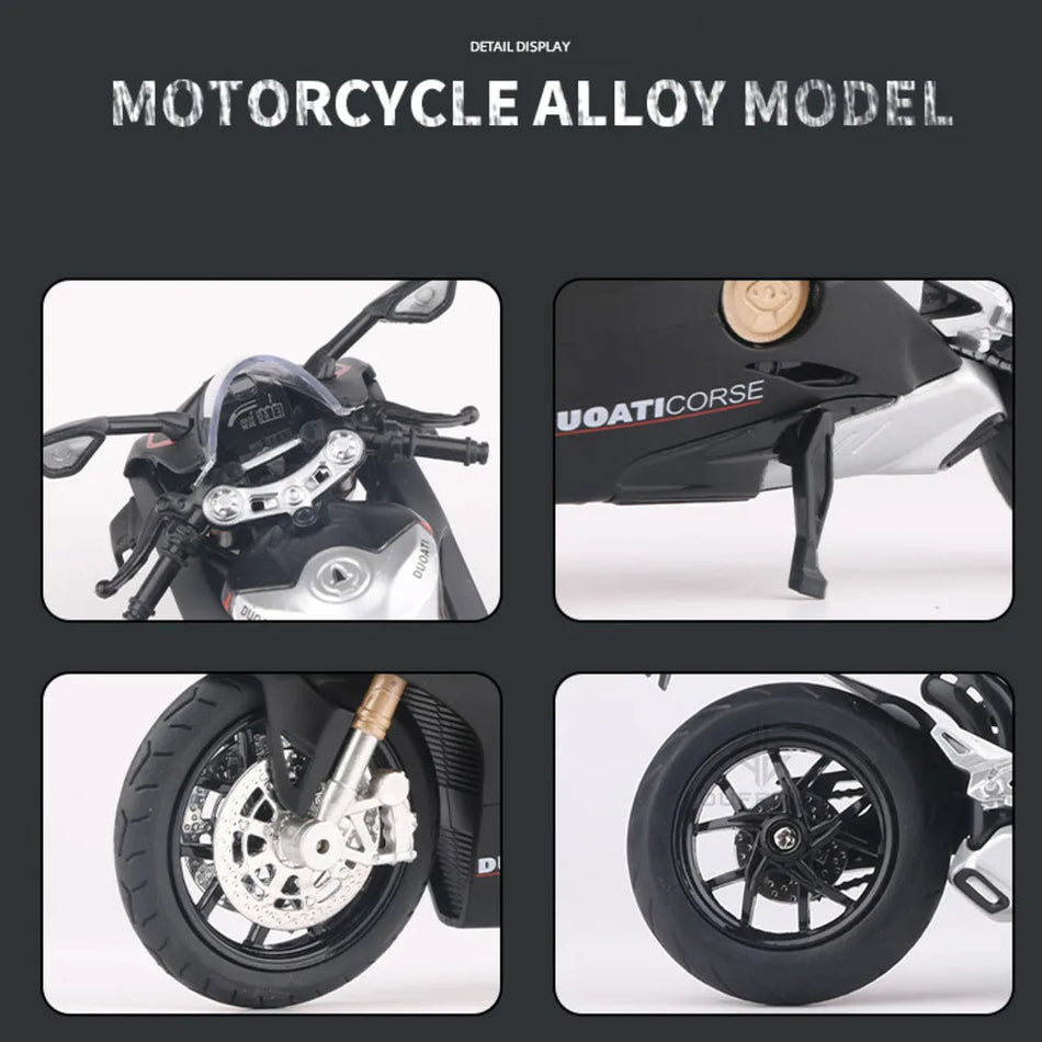1/12 Diecast Panigale Motorradspielzeug mit Metallkörper, Sound und Licht