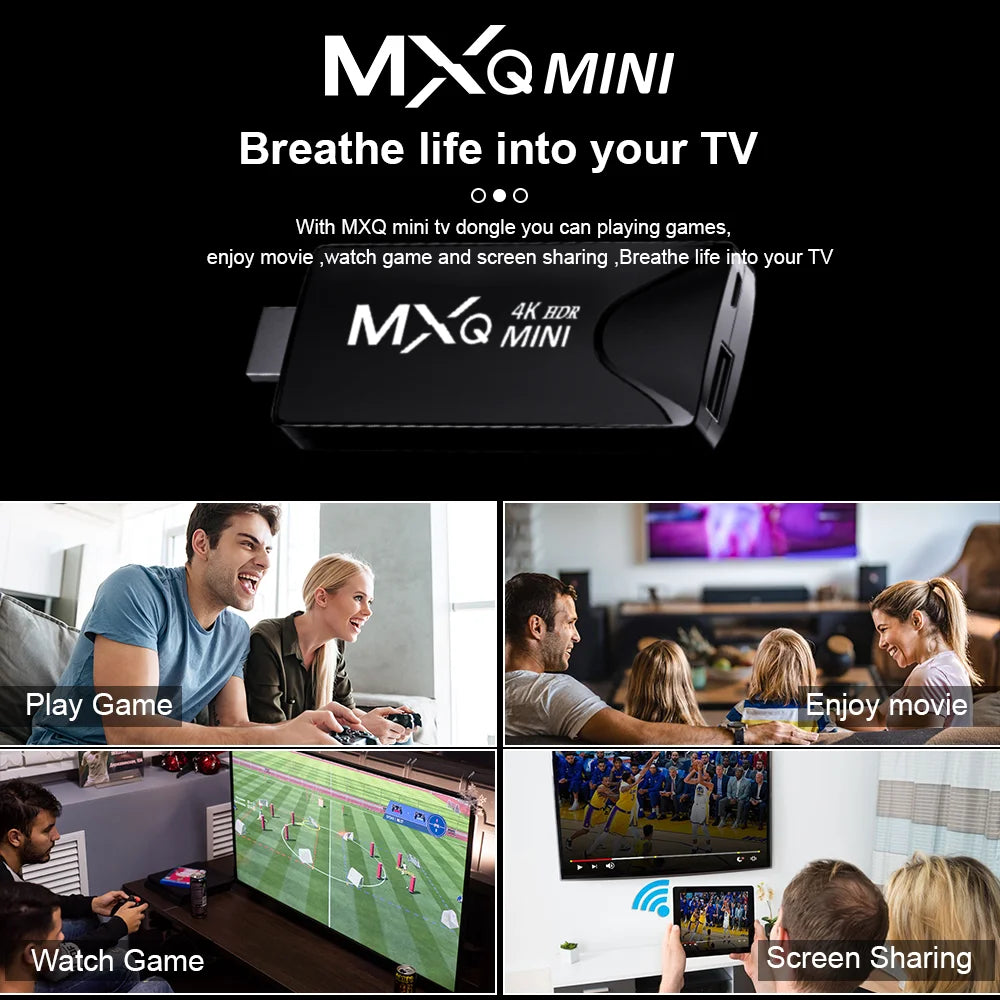 MXQMINI Android 10 mini TV Stick &ndash; 4K 30Hz Output 2.4G WiFi