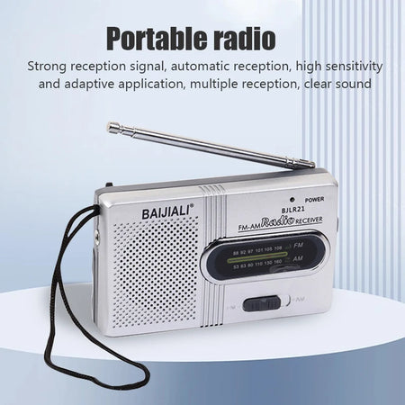 BC-R2 Portable Retro Radio with Telescopic Antenna, AM/FM Stereo
