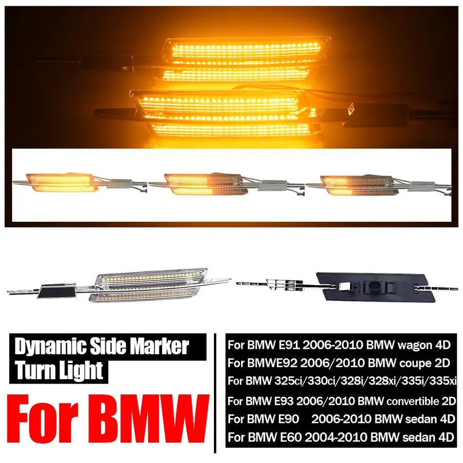 LED Dynamic Sequential Turn Signal Lights for BMW E90 E46 E60 E91 E82 by InterCyprus Trading Ltd