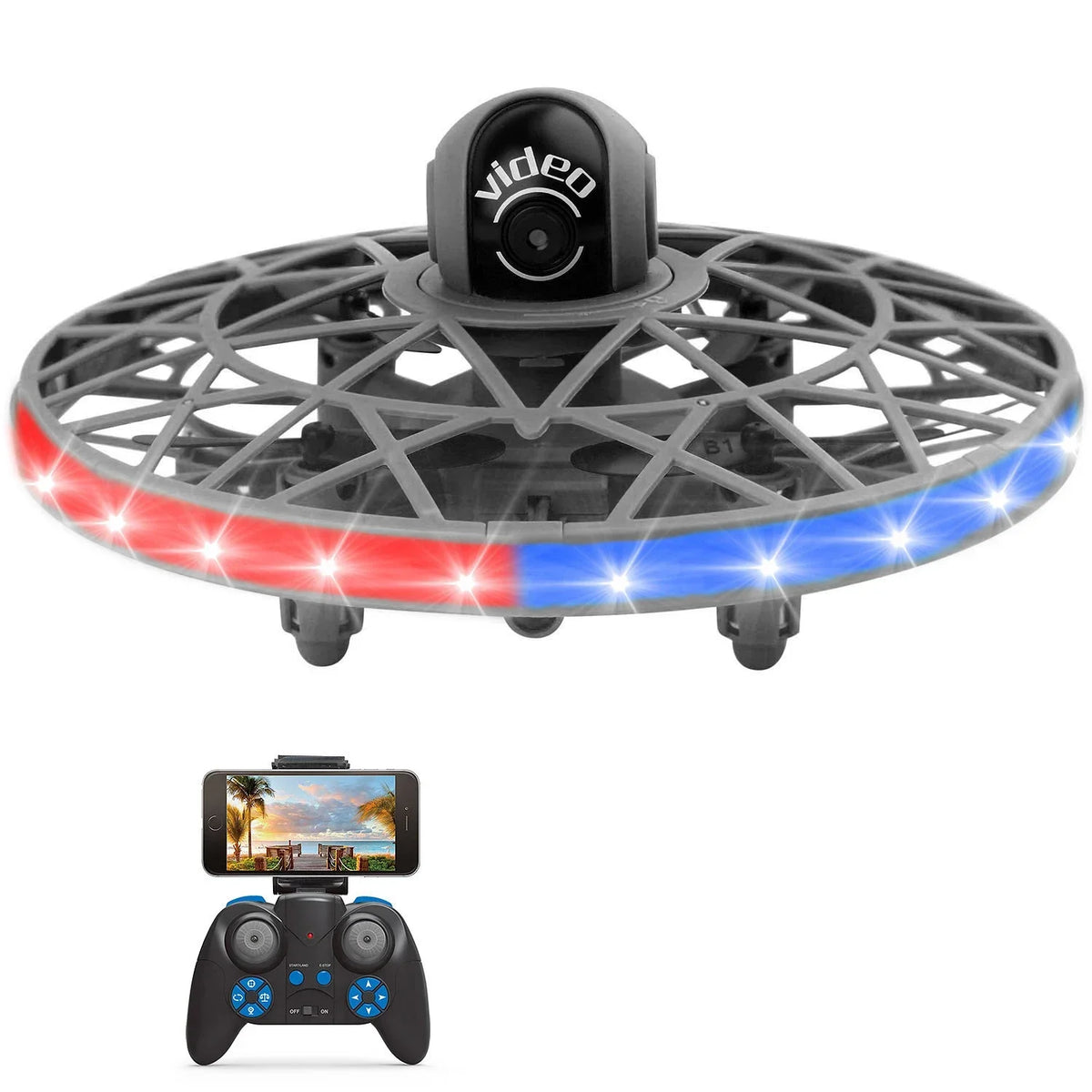 Gesture Sensing RC Drone &ndash; App Controlled Aerial Photography gray