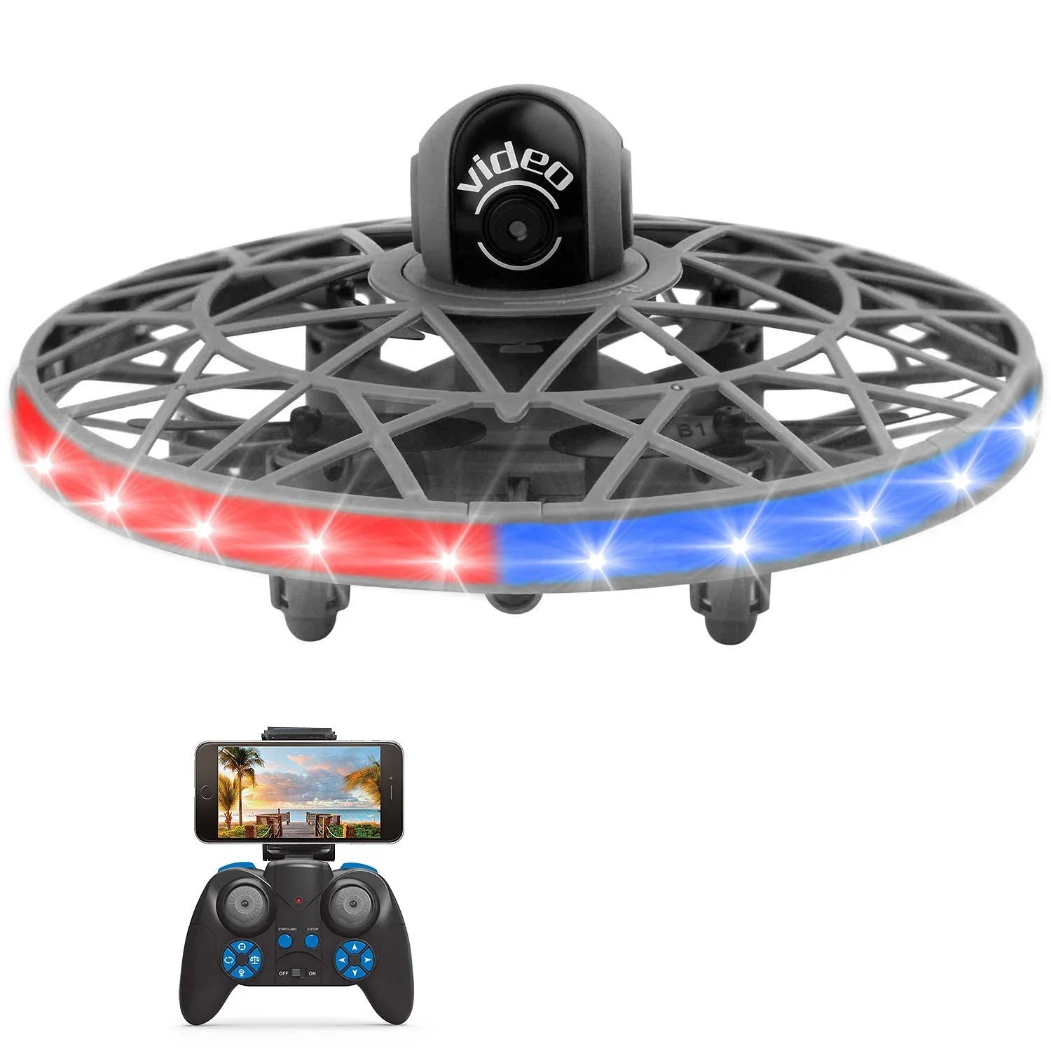 Gesture Sensing RC Drone &ndash; App Controlled Aerial Photography gray