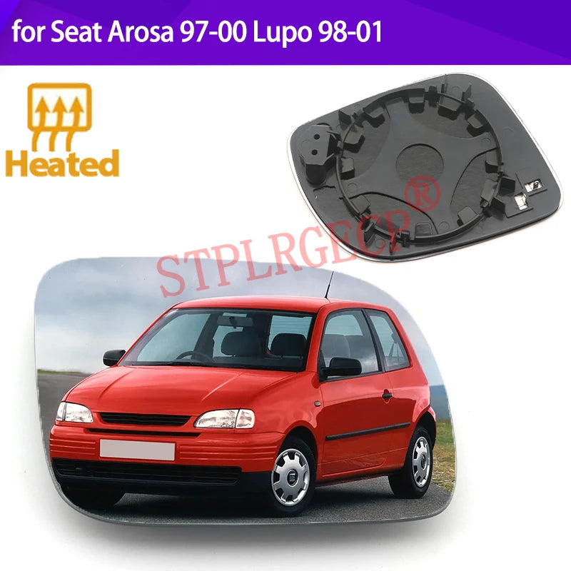 Cristal del Espejo Retrovisor Calentado para Seat Arosa 97-00 Lupo 98-01