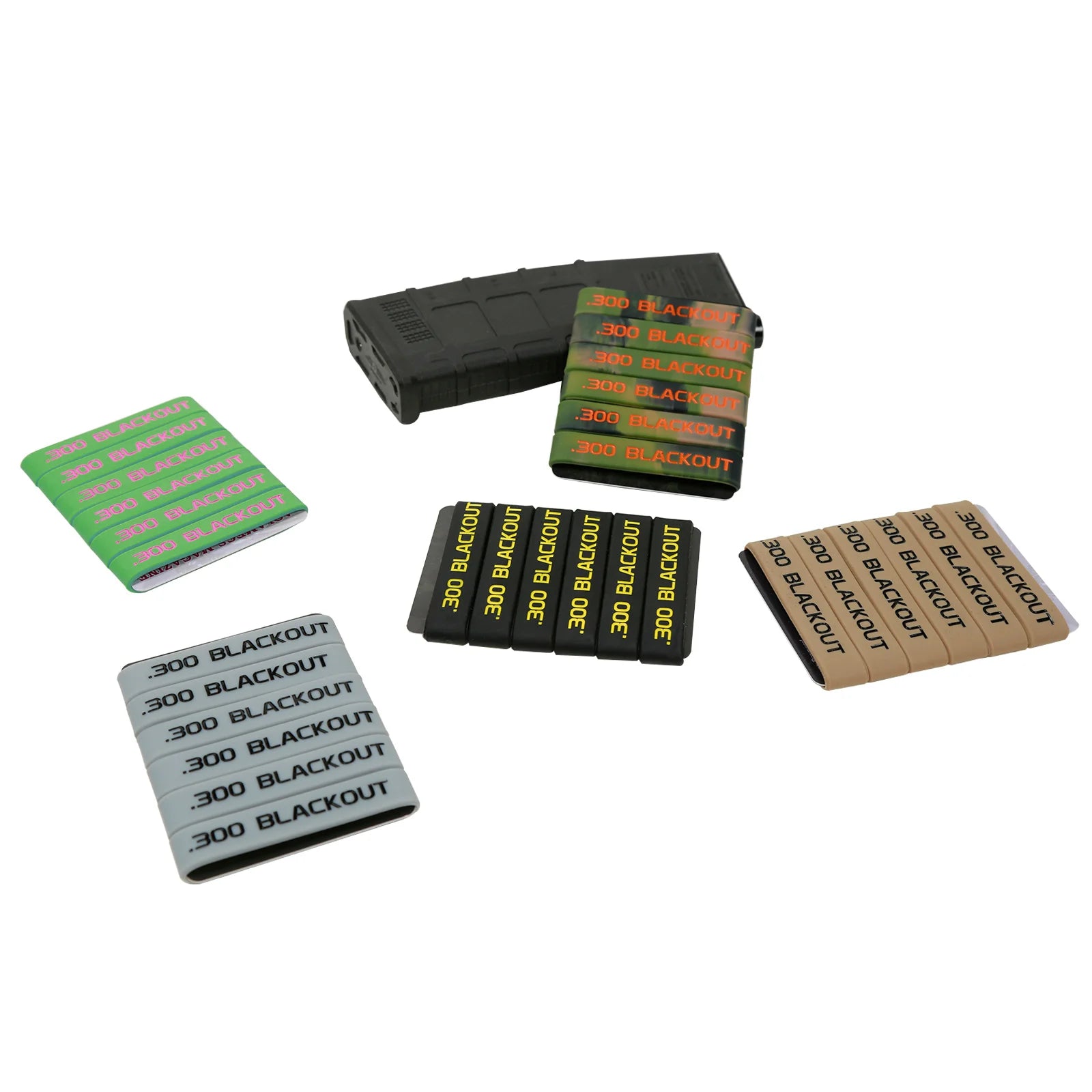 6 Pack Magazine Marking Bands &ndash; Multicolor For 7.62x39