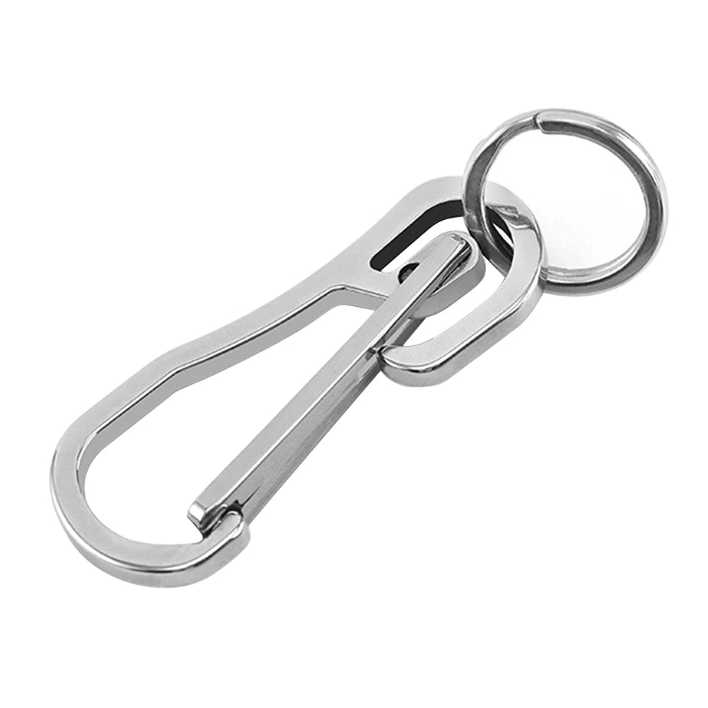Carabiner Keychain Hook Outdoor Stainless Steel Carabiner Cap Lifter Hex Driver Bottle Opener Keychain Ring Climbing Accessorie Silver 2 / CN (Origin)