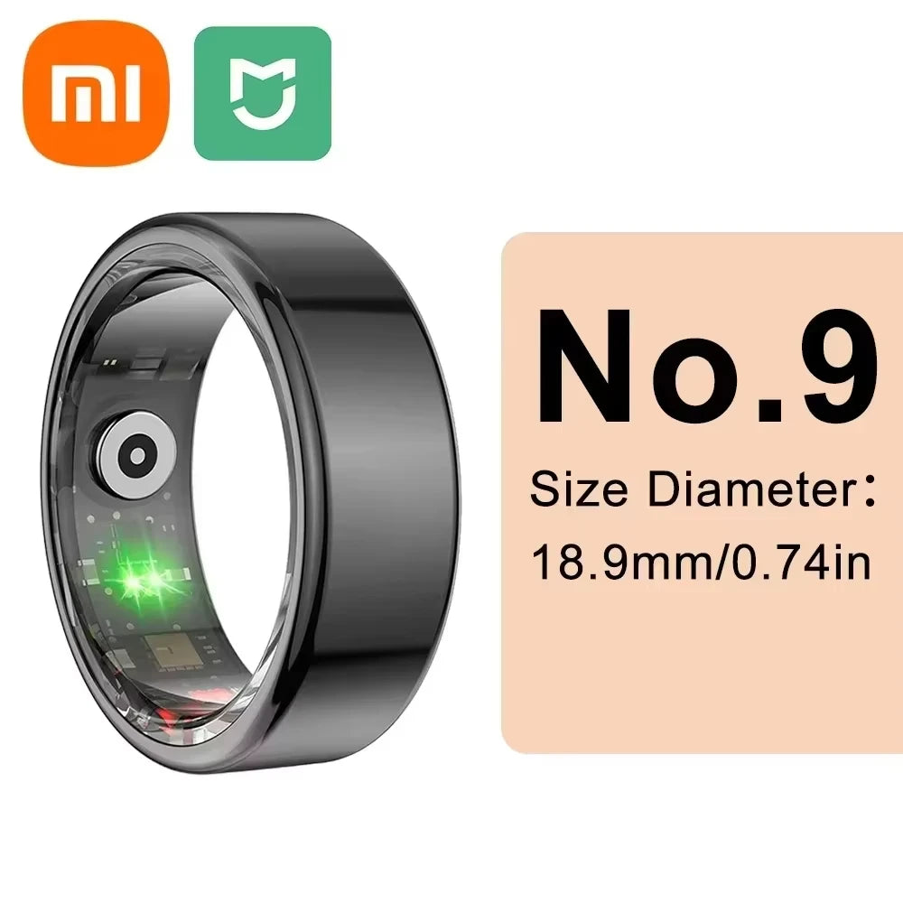 Xiaomi Smart Ring: Advanced Health Monitor with Heart Rate, Sleep Tracking &amp; Gesture Control Black size 9