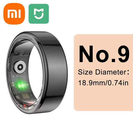 Xiaomi Smart Ring: Advanced Health Monitor with Heart Rate, Sleep Tracking &amp; Gesture Control Black size 9