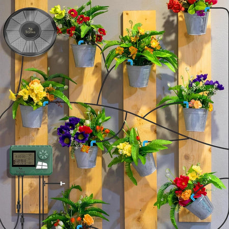 Solar-Powered Drip Irrigation System with 15m Hose and Timer