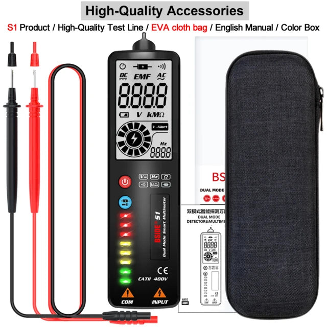 BSIDE LCD Voltage Detector &ndash; Non-Contact Voltage Testing with Sound and LED Alert BSIDE S1 New / CHINA