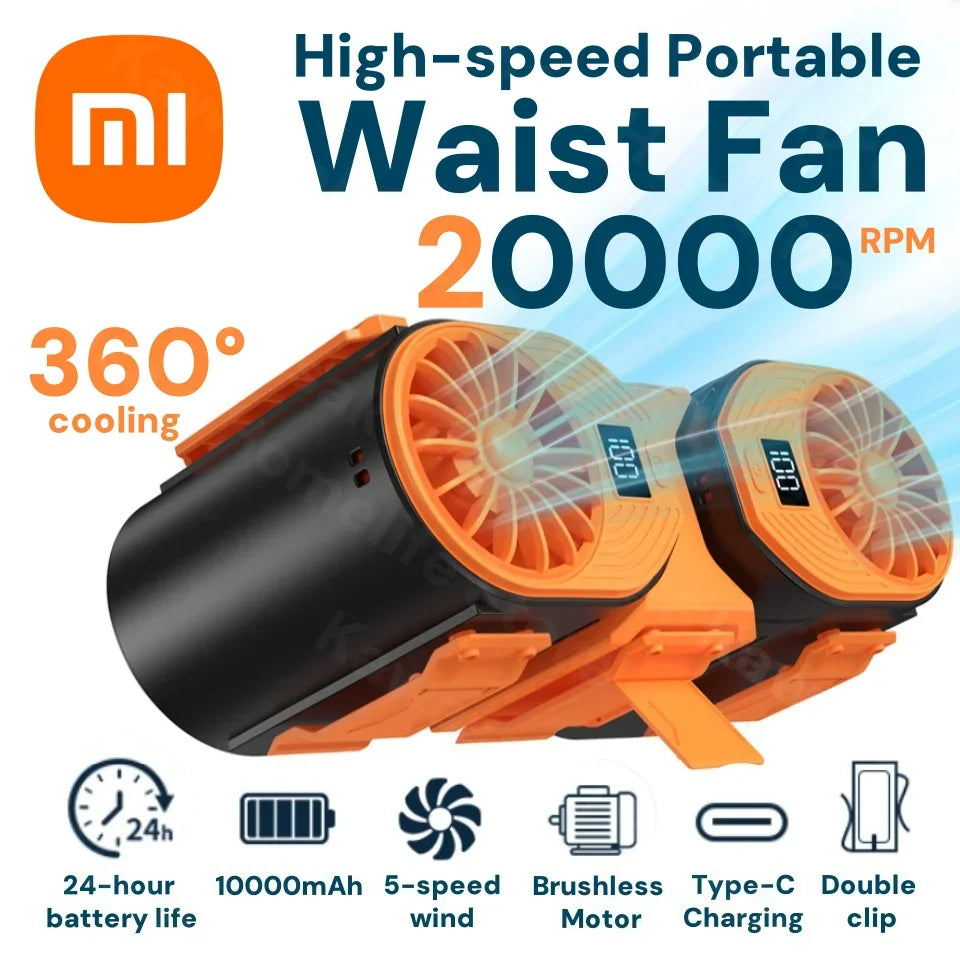 Xiaomi Waist Neck Fan 10000mAh - Dual Motors 24H Runtime