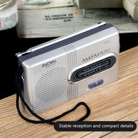 BC-R21 Portable AM/FM Radio with Built-In Speaker and Headphone Compatibility