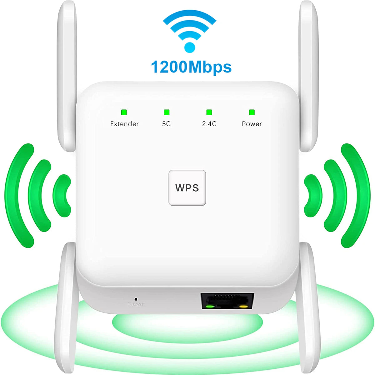 1200Mbps WiFi Repeater 2.4Ghz/5Ghz 802.11ac 4 Antennas &ndash; 5G US Plug