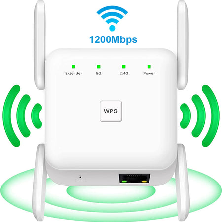 1200Mbps WiFi Repeater 2.4Ghz/5Ghz 802.11ac 4 Antennas &ndash; 5G US Plug