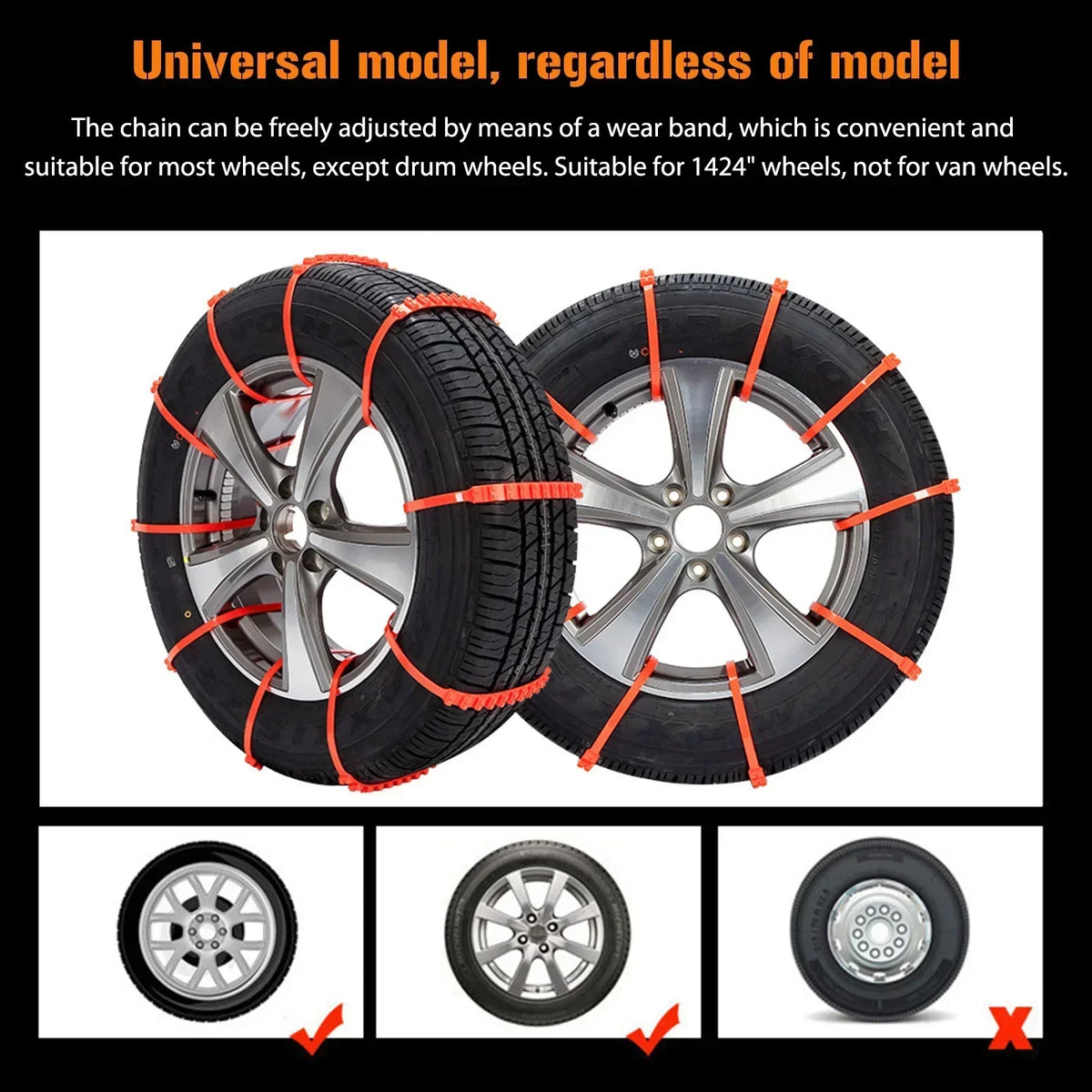 Car Tire Chains Winter Snow Tyre Anti Skid &ndash; Lightweight